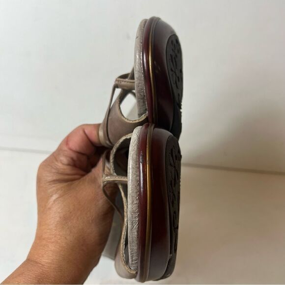 Jambu Sport Wedge Design Leather Cushioned Open Toe Heel Sandals Women 10M Brown - Picture 8 of 12